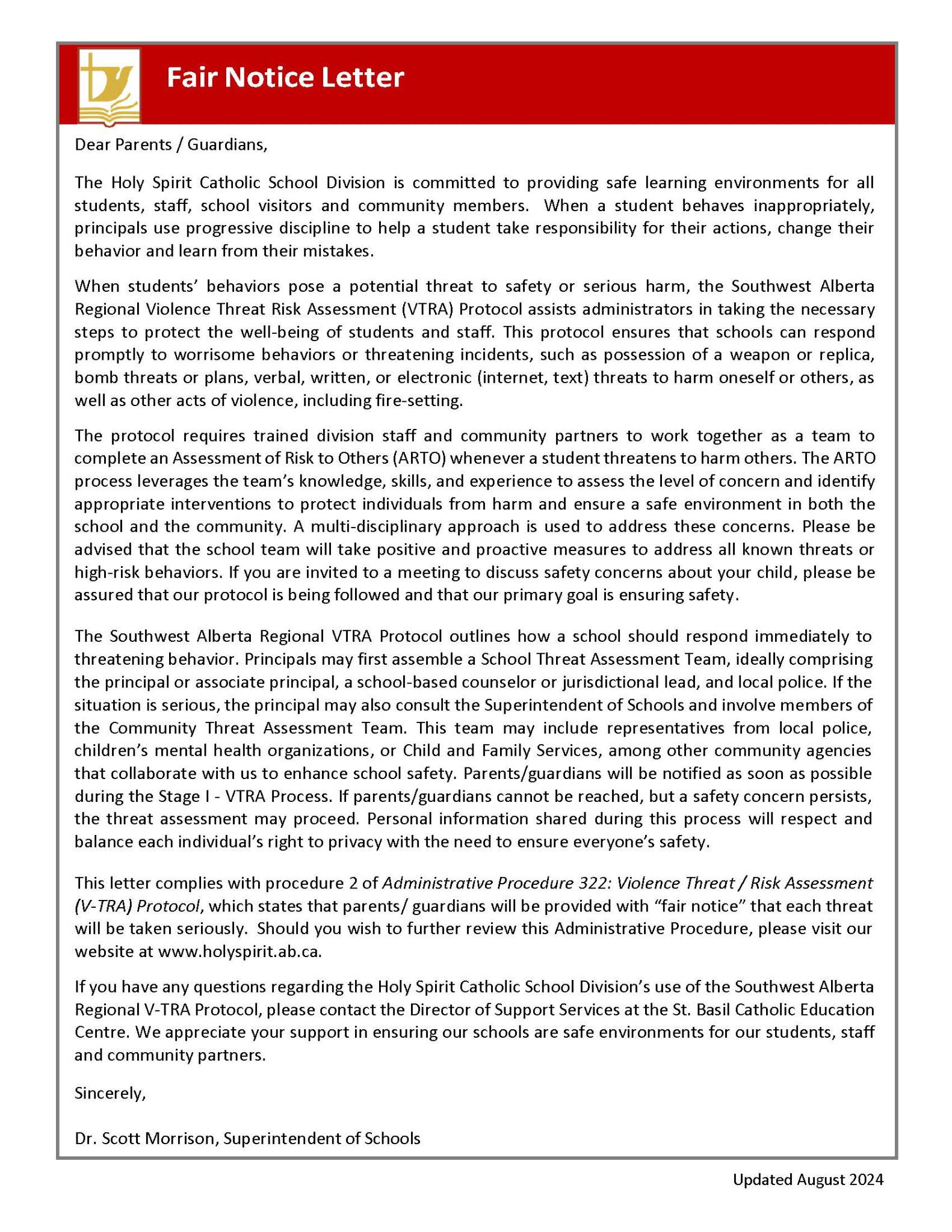 September Newsletter Notices Updated Website Fair Notice 2024